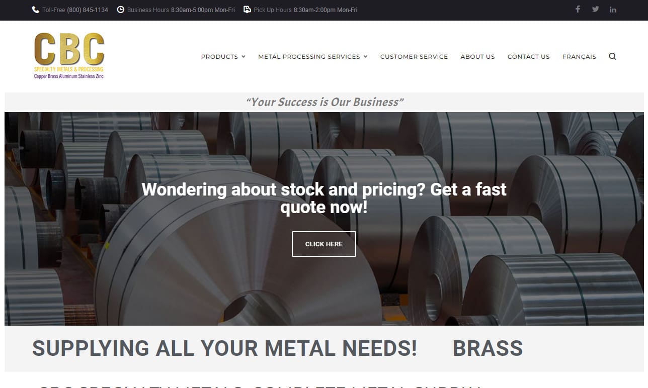 CBC Specialty Metals & Processing Aluminum